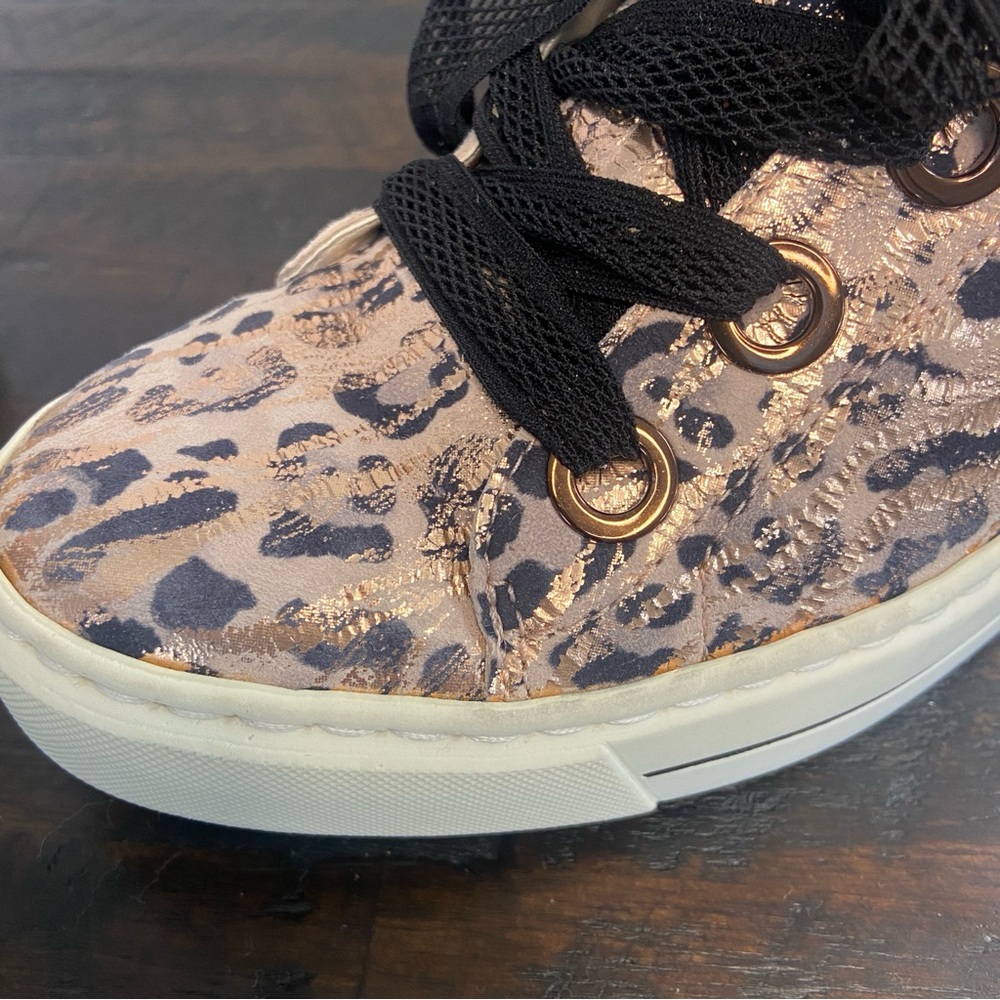 Ara Charles Puder Leopard Print Sneakers Metallic Gold Black Women’s UK 4/US 6 - Picture 3 of 11
